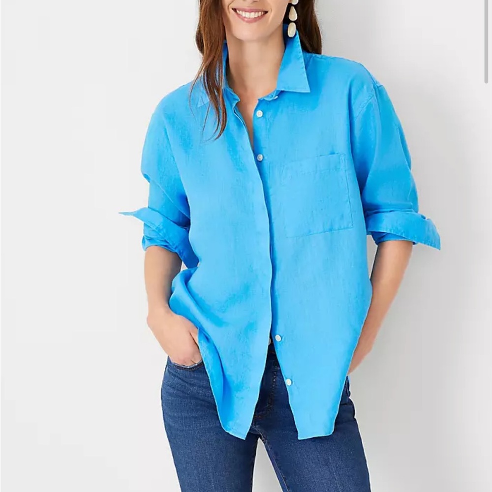 Ann Taylor Oversized Linen Shirt